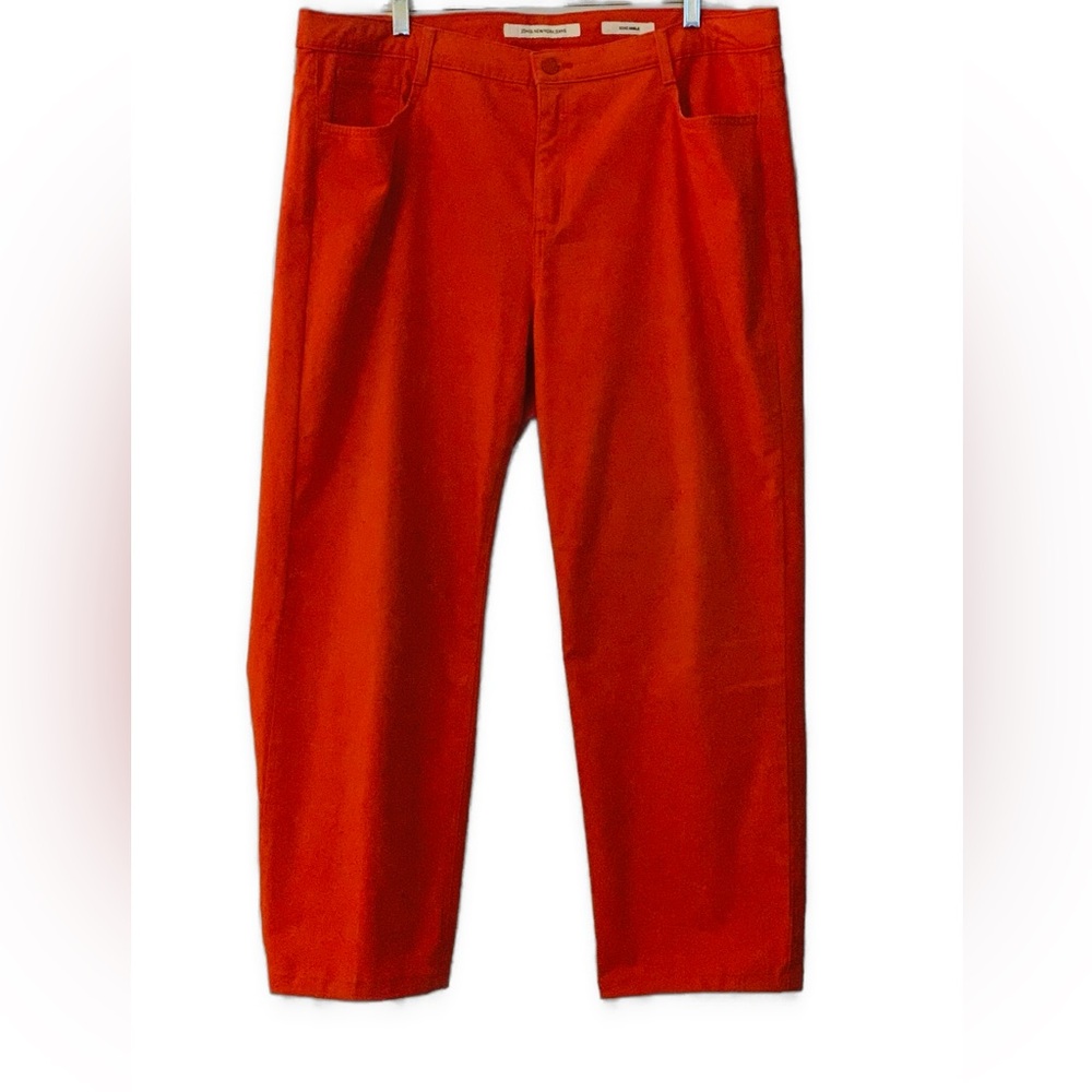 JONES NEW YORK JEANS Orange denim jeans with rhinestone pockets Soho Ankle Crop - Picture 2 of 5